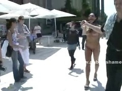 Breasty hot babe with slim body and hot wazoo humiliated and used in naughty public sex with deepthroat