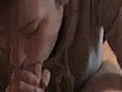 This guy's sweetheart is an expert at giving head. That playgirl really works hard to make him feel good, and knows what to do to make him cum. That playgirl loves up every bit of his cum in the end!