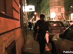 The streets at night can be a very dangerous place for such a charming brunette. She's safer with me in that restroom, engulfing my dick like a whore! All it was needed was a short conversation and some worthy old cash. The dark brown started to strip and showed a smokin' hot body previous to giving me head.