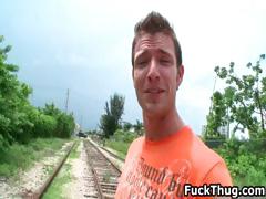 Dark thug sucks white man for specie part3